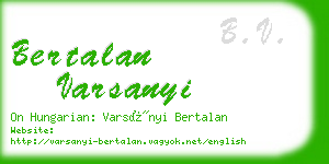 bertalan varsanyi business card